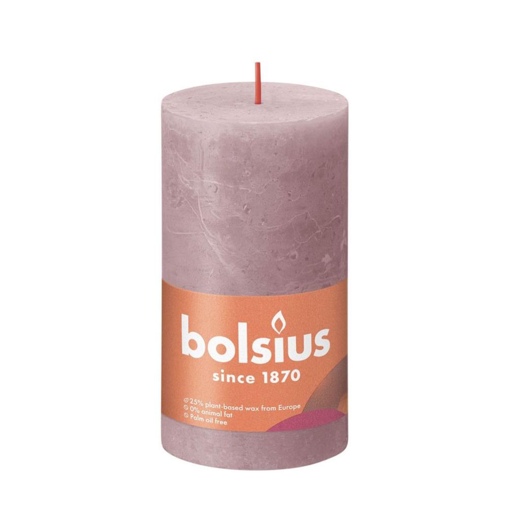 Bolsius Ash Rose Rustic Shine Pillar Candle 13cm x 7cm £6.29